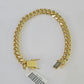 Real 10k Miami Cuban Link Bracelet Gold 8mm 8" Box Lock 10kt Yellow Gold