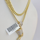 10k Miami Cuban Chain Diamond Egypt Queen Charm Set 4mm 18"-28" Necklace Gold