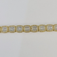 10K Yellow Gold Diamond Bracelet Women Ladies 7" REAL Genuine Gold