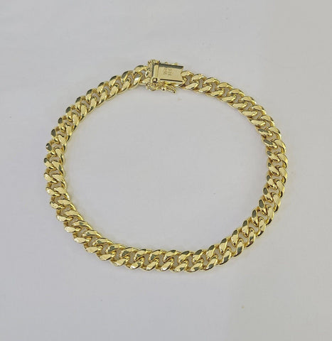 14K Miami Cuban Bracelet Yellow Gold Box Clasp 8" Inch 6mm Link