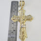 10k Gold Byzantine Necklace Jesus Cross Charm Pendant 20"-30" 8mm REAL SET Chain