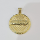 Real 10k Aztec Calendar Charm Pendant Men Women 10kt Yellow Gold