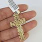 10K Franco Chain Jesus Cross Pendant Charm Necklace 20"-26" 2.5mm Yellow Gold