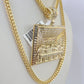 10K Franco Chain Last Supper Pendant Charm Necklace 20"-26" 3mm Gold Yellow