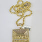 Real 10k Solid Rope Chain Last Supper Charm Set 6mm 20"-30" Inch Necklace Gold