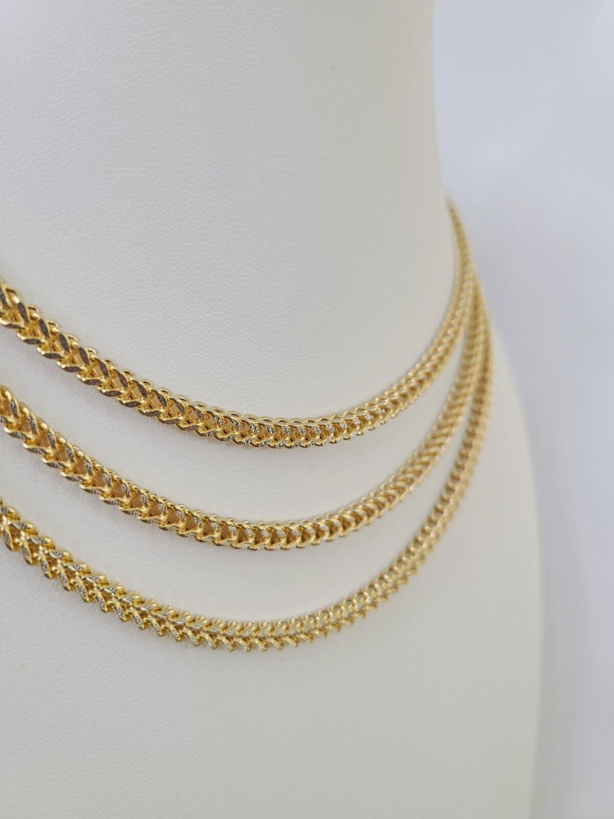 14K Franco Chain Necklace 18" 20" 22" 4mm Yellow Gold Diamond Cut Real