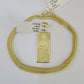 10K Franco Chain 100 Money Dollar Pendant Charm Necklace 16"-24" 2mm Gold SET