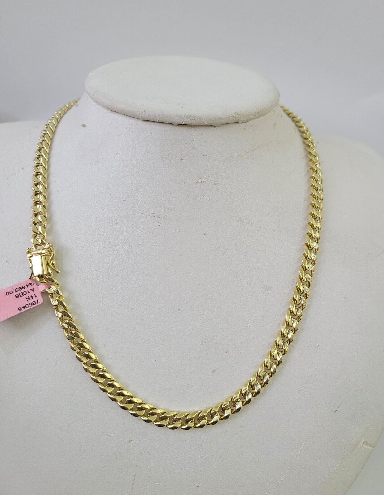 Real 14K Gold Miami Cuban Link Chain Necklace 24 inch 6mm Mens Hollow DISCOUNT