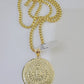 10k Gold Byzantine Necklace Mayan Calendar Charm 18-26 inches 3mm SET Chain