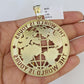 10K Franco Chain World is Yours Pendant Charm Necklace 20"-26" 5mm Gold SET