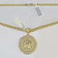 10k Yellow Gold Chain Head Charm Pendant Set 5mm Miami Cuban Link Necklace Real