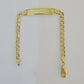 REAL 10K Gold ID Bracelet Kids Baby  Cuban Curb Link Unisex