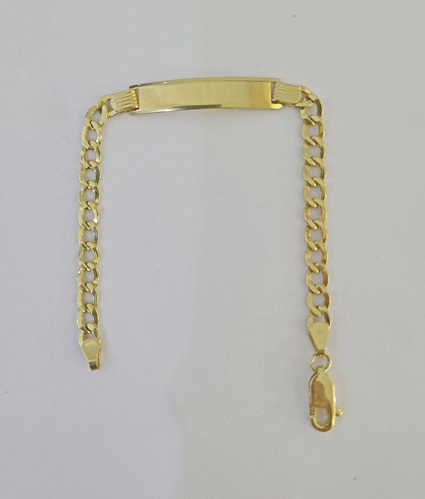 REAL 10K Gold ID Bracelet Kids Baby  Cuban Curb Link Unisex