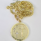 10k Cross Medallion Charm Miami Cuban Chain Pendant 5mm 18"28" Necklace Gold