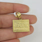 10K Gold Miami Cuban Chain Last Supper Charm 18"-28" 3mm REAL Pendant Necklace