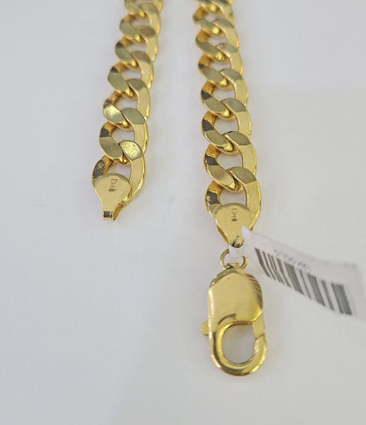 Real 10k Cuban Curb Link chain SET Yellow Gold 11mm 20-30Inch Necklace Men Women