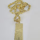 Real 10k Rope Chain 100$ Bill Money Charm Set 7mm 20"-28" Inch Necklace Gold