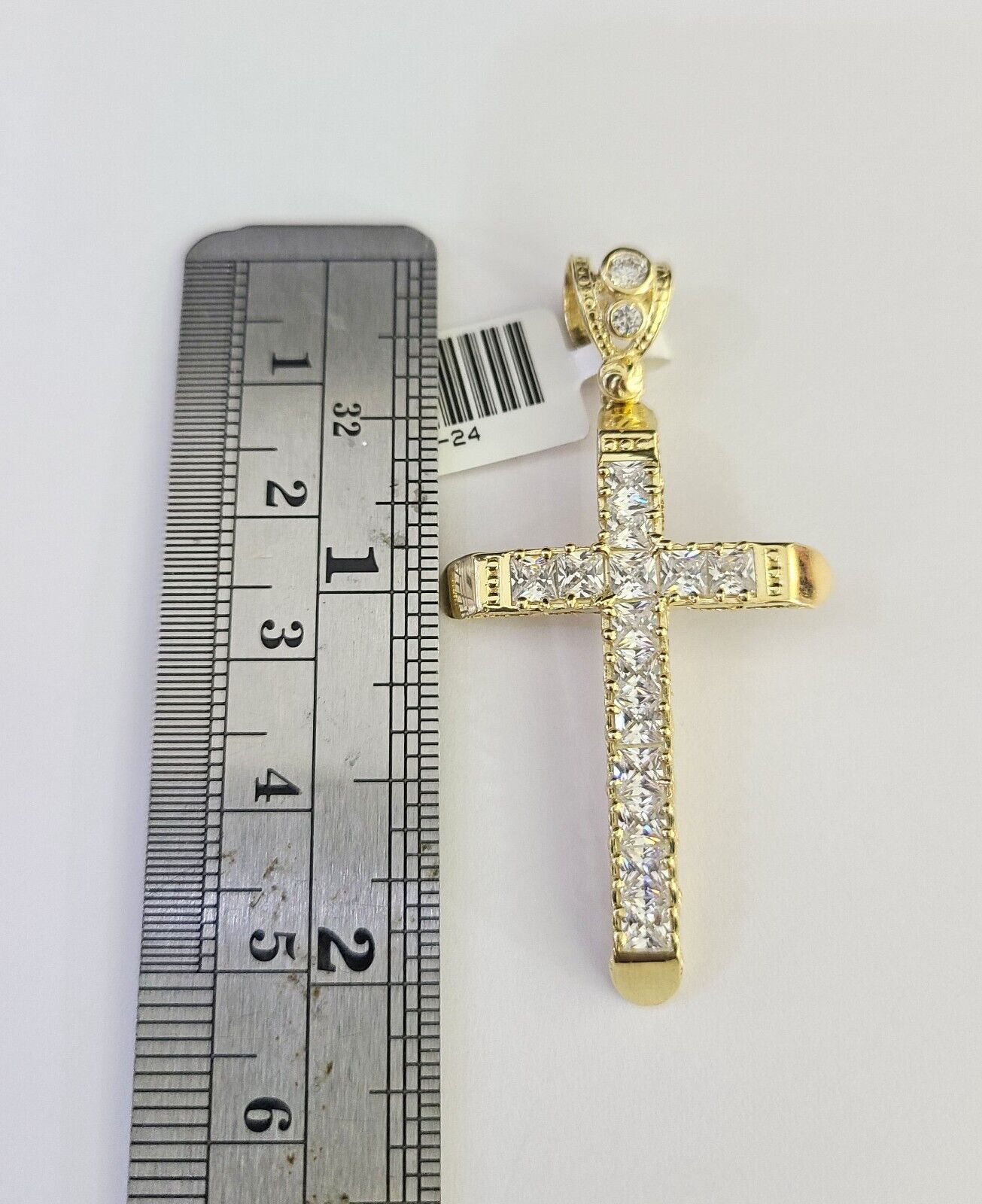 10k Miami Cuban Chain Jesus Cross Charm Set 4mm 18"-28" Necklace Yellow Gold