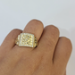 Real 10k Nugget Ring Yellow Gold Women Men Genuine 10Kt