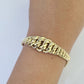 14K Gold Flat Byzantine Link Princesa Bracelet 7mm 7" inch Real Yellow 14Kt