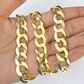 10k Solid Gold Cuban Curb Link Chain 12mm 28" Real Yellow Gold Real Necklace