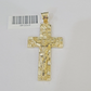 10k Yellow Gold Chain Cross Charm Set Miami Cuban Link Necklace Pendant DISCOUNT