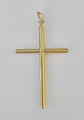 Real 10K Jesus Crucifix Cross Pendant 2.5" Yellow Gold Charm Genuine