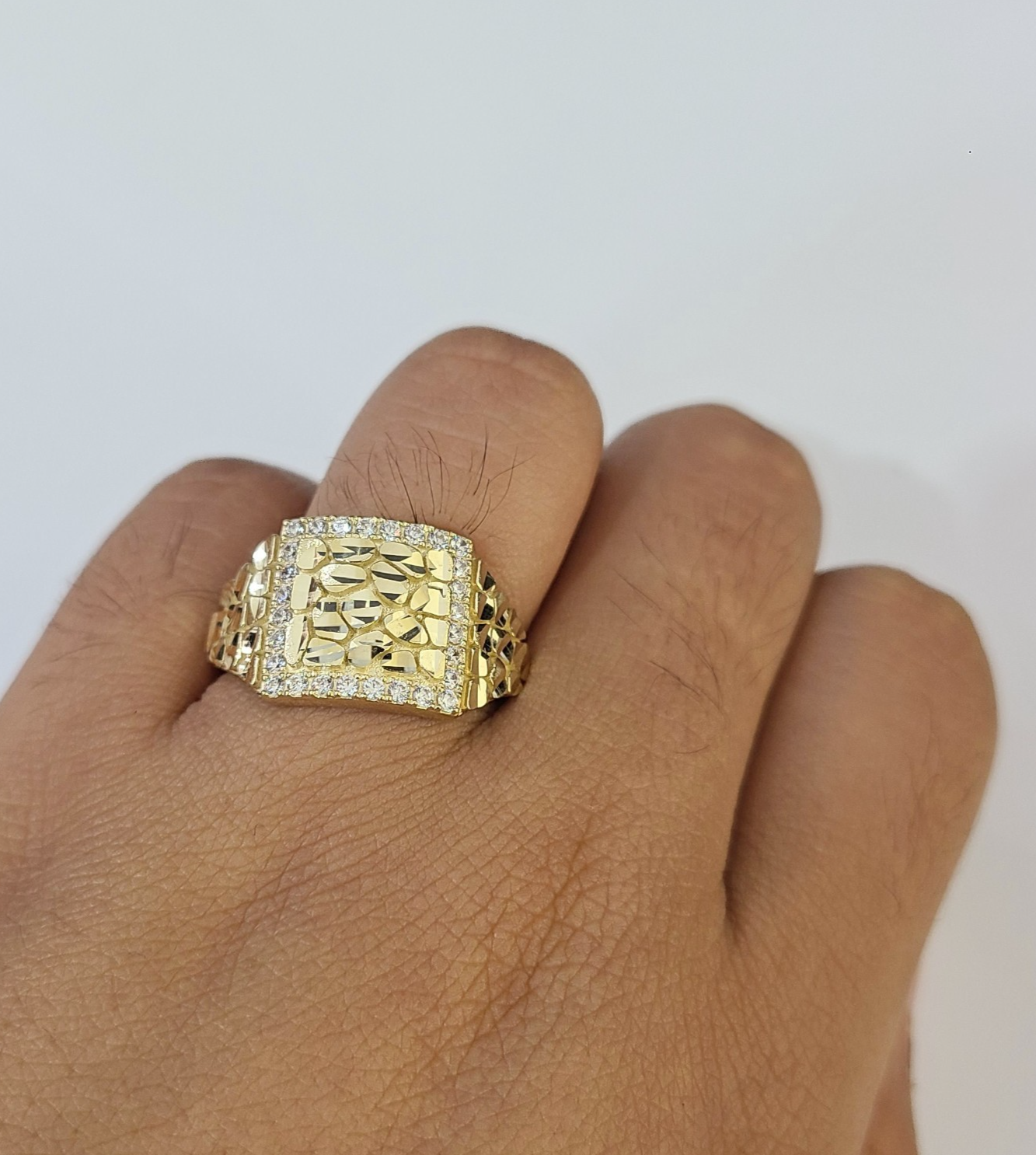 10k Nugget Ring Yellow Gold Women Real Men Genuine 10Kt