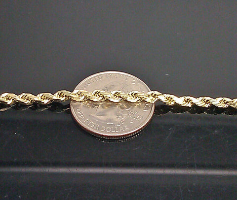 10K Yellow Gold Rope Chain 3mm 18" 20" 22" 24" 26" 28" 30" diamond cut Necklace