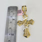 Real 14k Rope Chain Jesus Cross Charm Yellow Gold Set 5mm 20"-30" Necklace