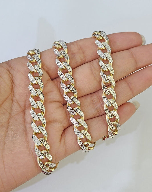 Real 10k Royal Monaco Chain 6mm Diamond Cut 18-26 inches Yellow Gold