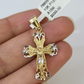 Real 10K Jesus Cross Pendant Crucifix Yellow Gold Charm Genuine