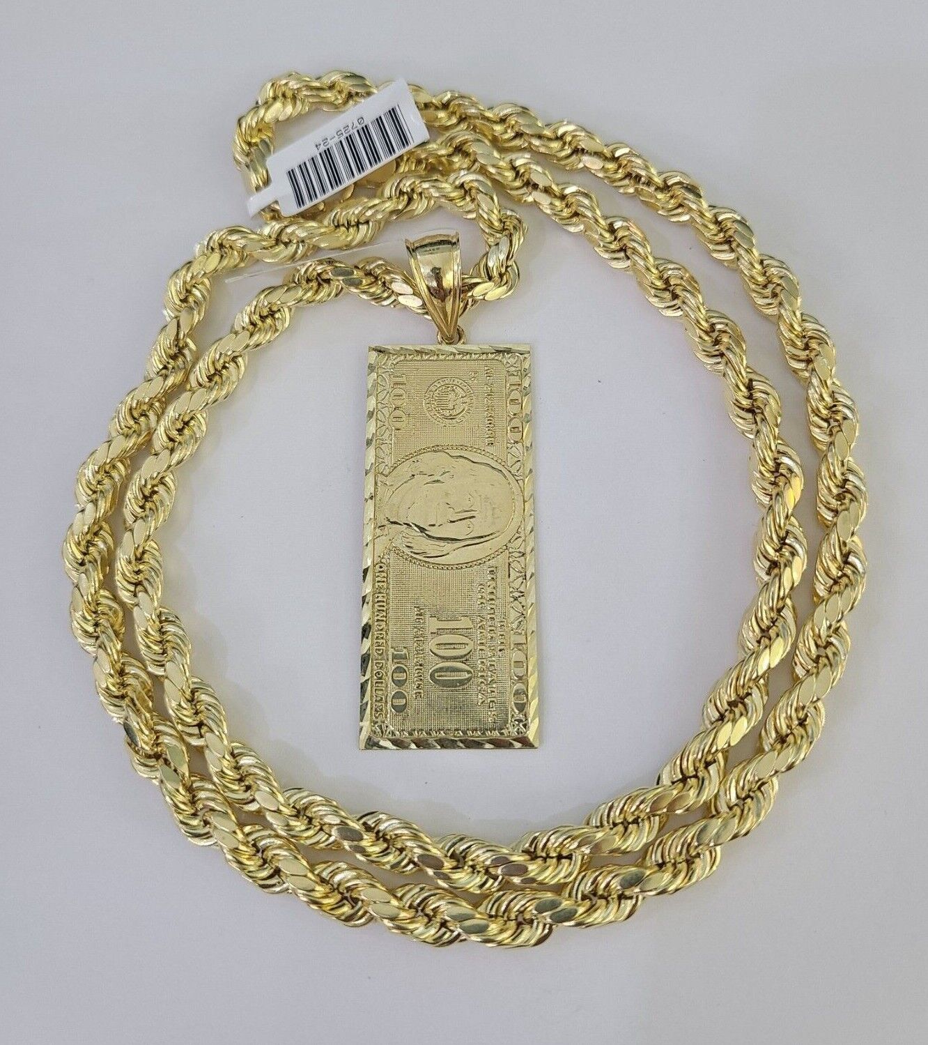 Money pendant with rope newest chain