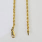 18k Real Solid Rope Chain Yellow Gold 3mm 18" Inch Genuine 18kt Necklace