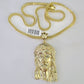 10K Franco Chain Jesus Head Pendant Charm Necklace 20"-28" 4mm Gold Yellow SET