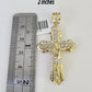 10k Jesus Cross Charm Pendant Yellow Gold Men Women 4" 3" 2"