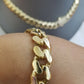 10k Yellow Gold Royal Miami Cuban Chain Bracelet 7.5" 10mm Monaco Necklace 22"