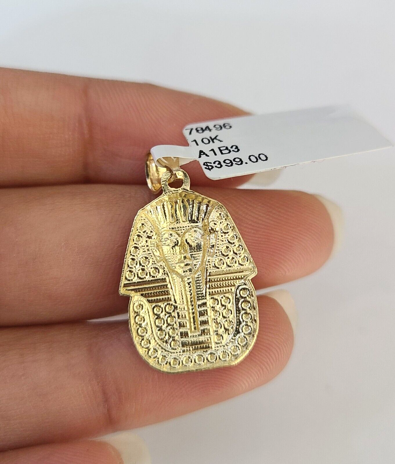 10k Solid Rope Chain 2mm Pharaoh Head Pendant Charm Necklace SET 18-24 in