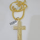 10K Gold Franco Chain Cross Charm Length 18-26 inches 3mm REAL Yellow