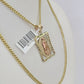 10K Gold Miami Cuban Chain Virgin Mary Charm 20"-28" 3mm REAL Pendant