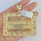 Real 10k Last Supper Pendant Charm Yellow Gold Mens Nugget 2.5" Diamond Cut