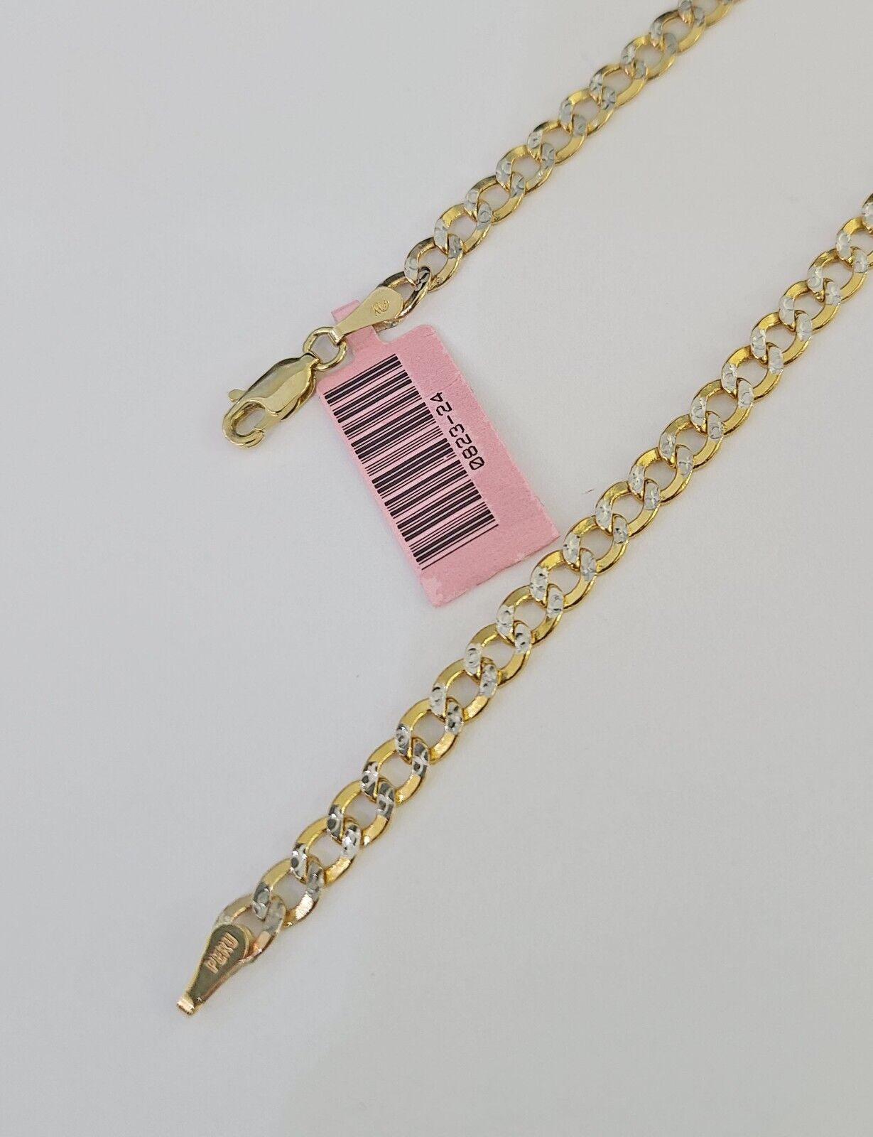 REAL 14k Cuban Curb Link Necklace Chain 4mm 16 inches Diamond Cuts 14kt