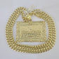 10K Miami Cuban Link Chain Last Supper Pendent Charm 8mm 20"-30" Necklace Gold