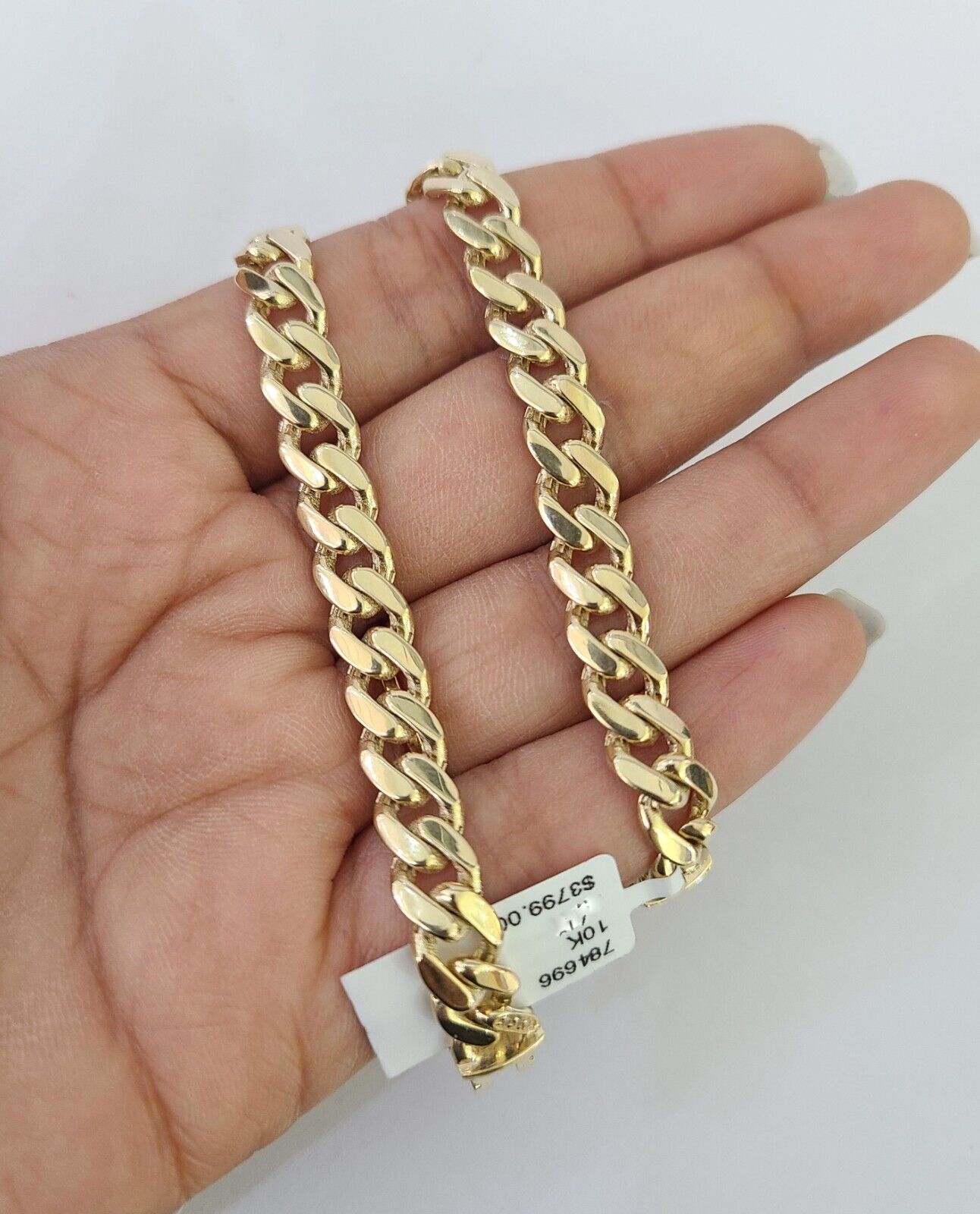 Real 10K Royal Monaco Bracelet Yellow Gold 7" Box Clasp 7mm Genuine Unisex