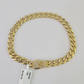 Real 10k Gold Monaco link Bracelet 7mm 7" 8" 10kt Men Women Box Clasp Genuine