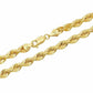 Solid 10k Yellow Gold Rope Chain 1mm-10mm Diamond Cut 16"-30"