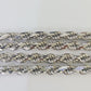 10K Rope Chain Real Solid White Gold Necklace 5mm Length 20" 22" 24" 26" 28" 30"