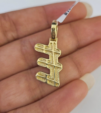 10k Yellow Gold Diamond E Charm Pendant Initial Alphabet Letter Real Genuine
