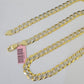 14k Gold Solid Cuban Curb Link Chain Necklace REAL 8mm 20-30 Inches Diamond Cuts