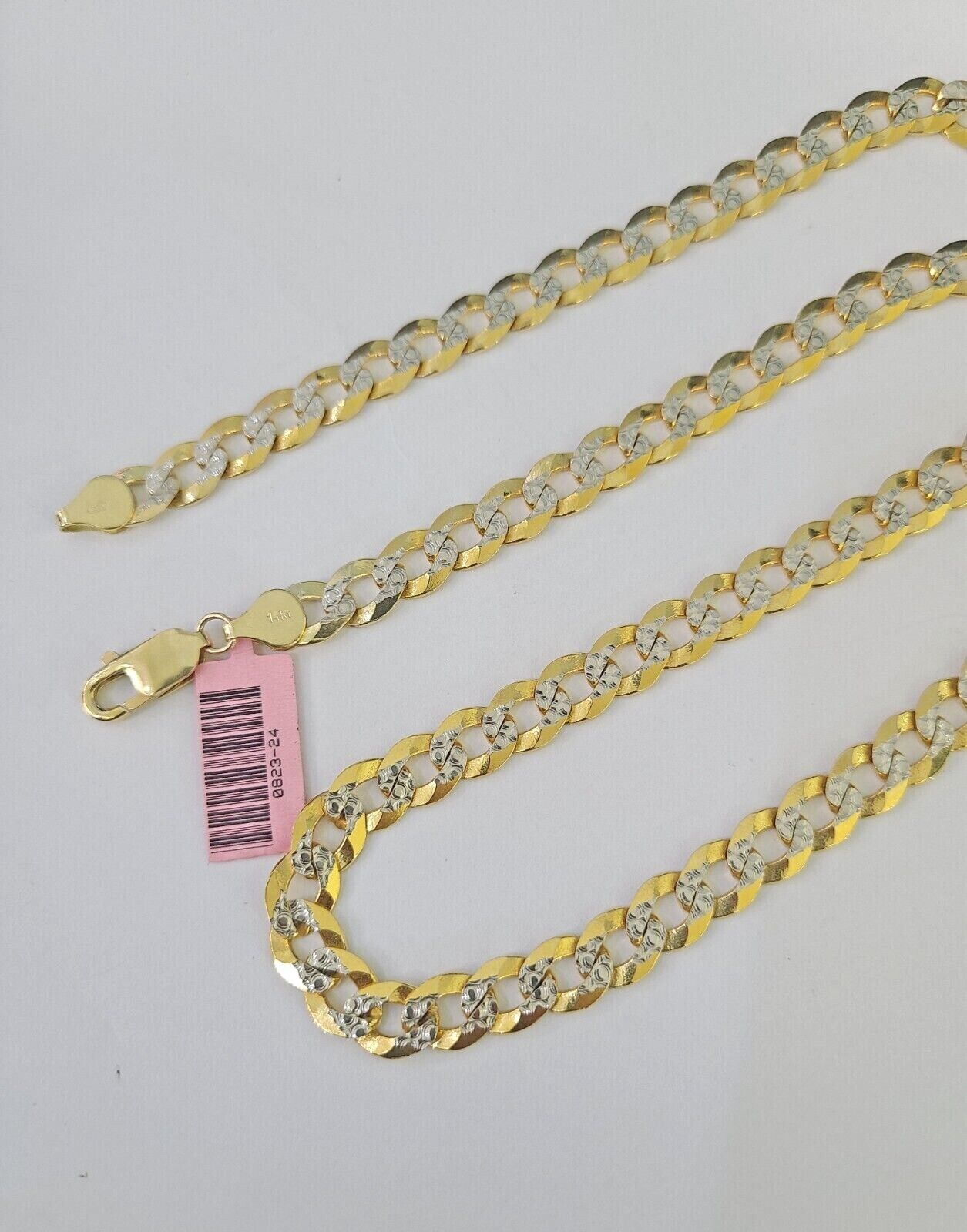 14k Gold Solid Cuban Curb Link Chain Necklace REAL 8mm 20-30 Inches Diamond Cuts